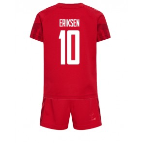Danmark Christian Eriksen #10 babykläder Hemmatröja barn VM 2022 Korta ärmar (+ Korta byxor)